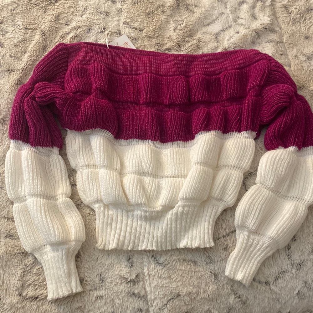 Brand new sweater off the shoulder crop top